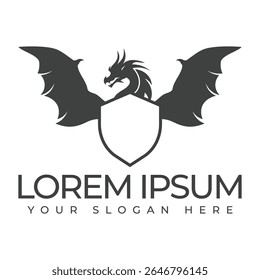 Um logotipo de dragão representa força e sabedoria através de um design de criatura mítica ousada.