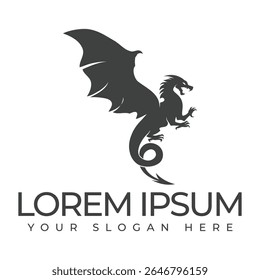 Um logotipo de dragão representa força e sabedoria através de um design de criatura mítica ousada.