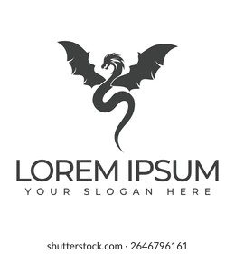 Um logotipo de dragão representa força e sabedoria através de um design de criatura mítica ousada.