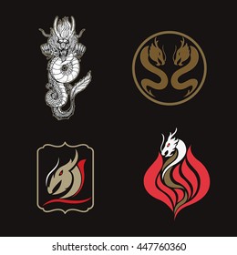 Dragon logo set