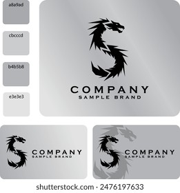 Dragon Logo in the Shape of the Letter S