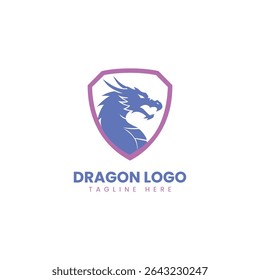 Dragon logo with shield and fierce design
