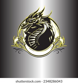 Dragon Logo silhouette with elegant background