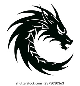 Dragon logo silhouette. Symbol of the 2024 new year. Vector illustration