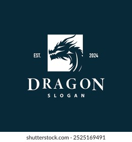 Dragon logo simple design animal legend dragon silhouette illustration template