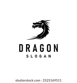 Dragon logo simple design animal legend dragon silhouette illustration template