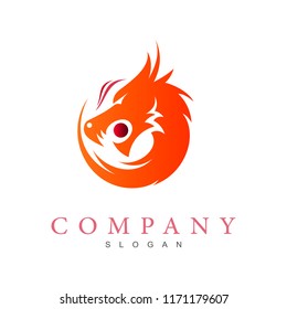 dragon logo with a simple look, legend symbol, culture icon