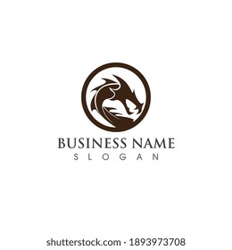 Drachenlogo und Vektorgrafik-Symbol