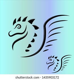 

dragon logo tattoo black silhouette
