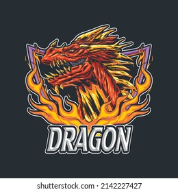 Dragon Logo for Team Gamers and Sports