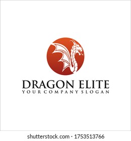 dragon logo template, Dragon logo. Dragon fire icon. Vector illustration