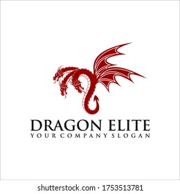 plantilla de logotipo de dragón, logotipo de Dragon. Icono del fuego del dragón. Ilustración del vector