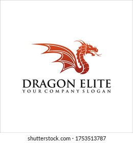 dragon logo template, Dragon logo. Dragon fire icon. Vector illustration