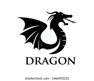 Dragon logo template. logotype, print, emblem design on a white background.