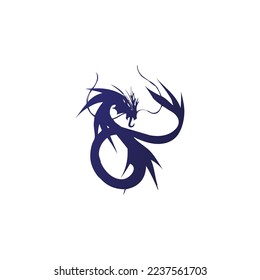 Plantilla de logotipo de dragón. Ilustración vectorial Dragon Sport, ilustración vectorial del diseño del logo del dragón circular. fondo blanco aislado. vectores 10