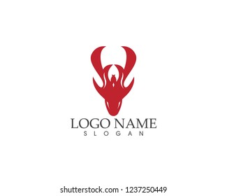 Dragon logo template vector