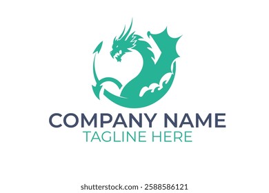 Dragon logo template vector icon illustration design. Suitable for any purpose.