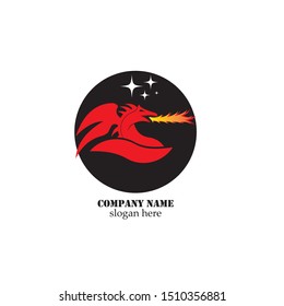 Dragon logo template vector illustration
