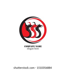 Dragon logo template vector illustration

