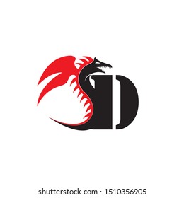 Dragon logo template vector illustration
