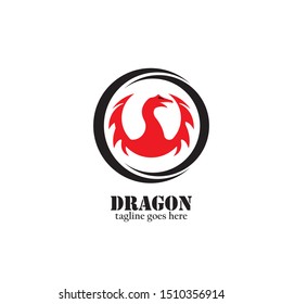 Dragon logo template vector illustration
