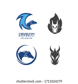 Dragon logo template vector illustration set