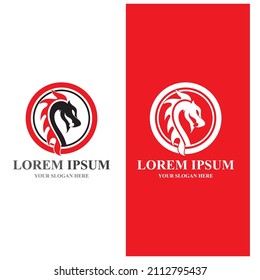 dragon logo template vector illustration
