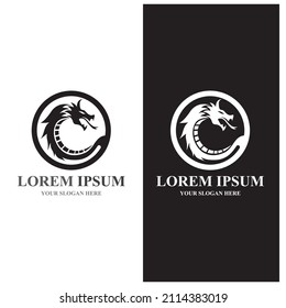 dragon logo template vector illustration
