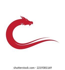 Dragon logo template vector illustration flat design