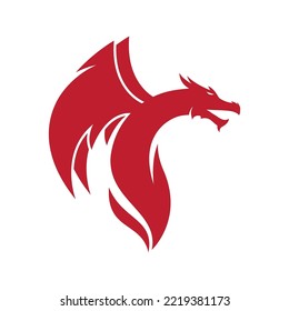 Plantilla de logotipo Dragon Icono de vector Diseño plano