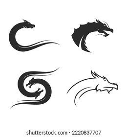 Dragon logo template vector illustration flat design