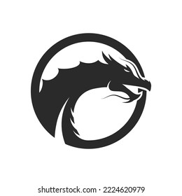 Dragon logo template vector illustration flat design