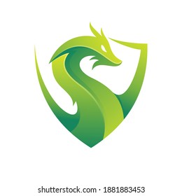 dragon logo that formed letter S and shield
