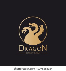Dragon Logo. three headed dragon logotype.