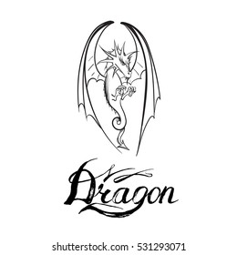 Dragon logo vector