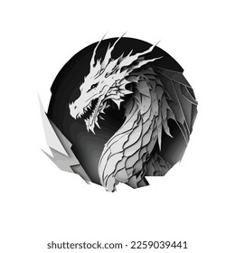 Dragon logo vector black and white