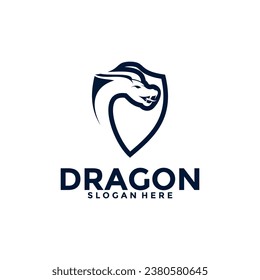 Dragon Logo vector, Creative Dragon Shield Logo vector template