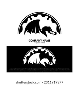 Dragon logo vector design illustration. Animal logo concept
