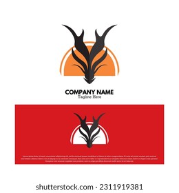Ilustración de diseño vectorial del logo de Dragon. Concepto de logotipo animal