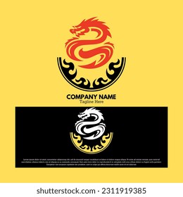 Dragon logo vector design illustration. Animal logo concept