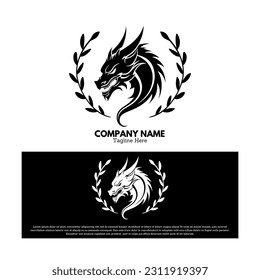 Dragon logo vector design illustration. Animal logo concept