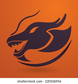 Dragon logo vector design template, dragon icon.