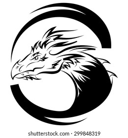 Dragon logo vector design template, dragon icon. Vector silhouette of the head of a dragon