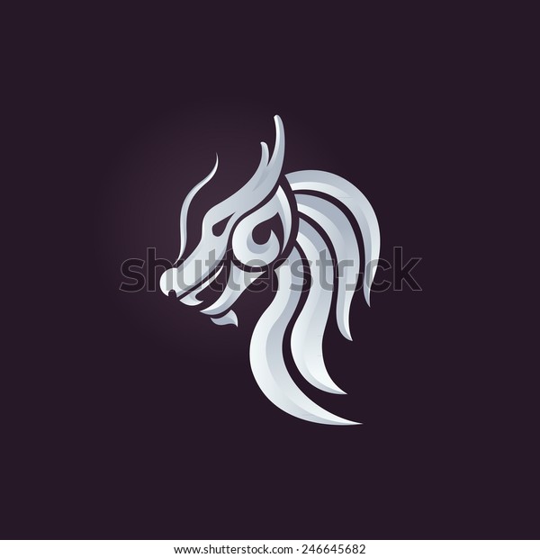 ドラゴンのロゴベクター画像デザインテンプレート ドラゴンアイコン のベクター画像素材 ロイヤリティフリー