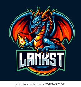 dragon logo vector, esport, isolated