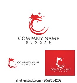 Dragon logo vector icon illustration design