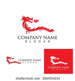 Dragon logo vector icon illustration design