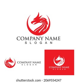 Diseño del icono del vector del logo Dragon