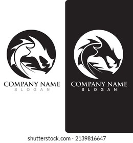 Dragon logo vector icon illustration design logo template
