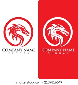 Dragon logo vector icon illustration design logo template